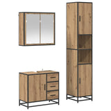 Set di mobili per il bagno con porta 3 pcs Rovere artigianale