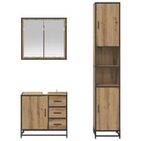 Set di mobili per il bagno con porta 3 pcs Rovere artigianale