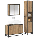 Set di mobili per il bagno con porta 3 pcs Rovere artigianale