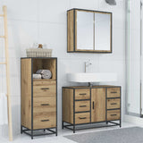 Set di mobili per il bagno 3 pz Rovere artigianale