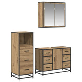 Set di mobili per il bagno con porta 3 pcs Rovere artigianale
