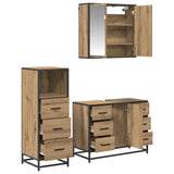 Set di mobili per il bagno con porta 3 pcs Rovere artigianale