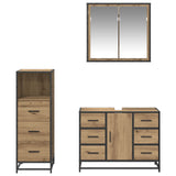 Set di mobili per il bagno con porta 3 pcs Rovere artigianale