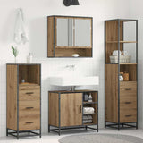 Set di mobili per il bagno 4 pz Rovere artigianale