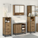 Set di mobili per il bagno 4 pz Rovere artigianale