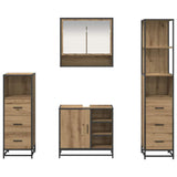 Set di mobili per il bagno 4 pz Rovere artigianale