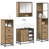 Set di mobili per il bagno 4 pz Rovere artigianale