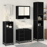 Set di mobili per il bagno 3 pcs Rovere Nero Legno truciolato