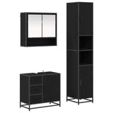 Set di mobili per il bagno 3 pcs Rovere Nero Legno truciolato