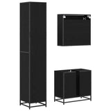 Set di mobili per il bagno 3 pcs Rovere Nero Legno truciolato