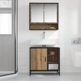 Set di mobili per il bagno con porta 2 pcs Rovere artigianale