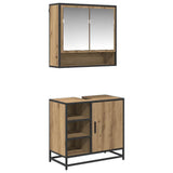 Set di mobili per il bagno con porta 2 pcs Rovere artigianale
