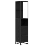 Set di mobili per il bagno 4 pcs Rovere Nero Legno truciolato