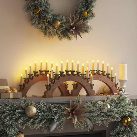 Arco di Candele di Natale con 10 Candele LED 3 pcs Marrone