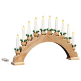 Arco di Candele di Natale con 10 Candele LED 3 pcs Marrone
