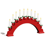 Arco di Candele di Natale con 10 Candele LED Rosso