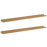 Scaffale da parete con lo scaffale 2 pcs Marrone 100 x 9 x 3 cm