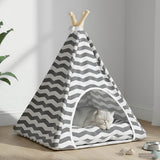 Tenda per animali con cuscino Bianco e Grigio 50 x 50 x 60 cm
