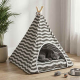 Tenda per animali con cuscino Bianco e Grigio 60 x 60 x 70 cm