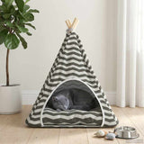 Tenda per animali con cuscino Bianco e Grigio 60 x 60 x 70 cm