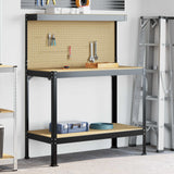 Banchi da lavoro Nero 114 x 54 x 145 cm Legno truciolato