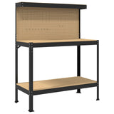 Banchi da lavoro Nero 114 x 54 x 145 cm Legno truciolato