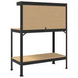 Banchi da lavoro Nero 114 x 54 x 145 cm Legno truciolato