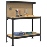 Banchi da lavoro Nero 114 x 54 x 145 cm Legno truciolato