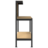 Banchi da lavoro Nero 114 x 54 x 145 cm Legno truciolato