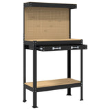 Banco da lavoro con cassetto Nero 81 x 41 x 145 cm