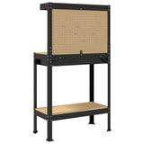 Banco da lavoro con cassetto Nero 81 x 41 x 145 cm