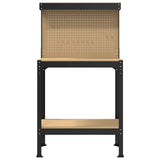 Banco da lavoro con lo scaffale Nero 81 x 41 x 145 cm