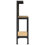 Banco da lavoro con lo scaffale Nero 81 x 41 x 145 cm