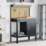 Banco da lavoro con cassetto con blocco Nero 90 x 49 x 141 cm