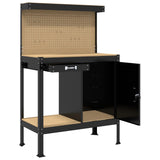 Banco da lavoro con cassetto con blocco Nero 90 x 49 x 141 cm