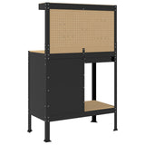 Banco da lavoro con cassetto con blocco Nero 90 x 49 x 141 cm