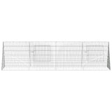 Gabbia per Conigli Argento 215 x 55 x 55 cm Acciaio zincato