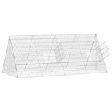 Gabbia per Conigli Argento 215 x 100 x 85 cm Acciaio zincato
