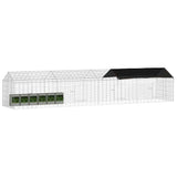 Gabbia per Conigli Argento 400 x 78 x 78 cm Acciaio zincato