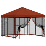Gazebo da giardino con pareti laterali 3 x 3 m Terracotta