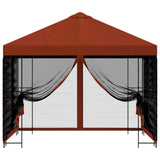 Gazebo da giardino con pareti laterali 3 x 3 m Terracotta