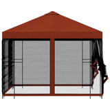 Gazebo da giardino con pareti laterali 3 x 3 m Terracotta