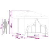 Gazebo da giardino con pareti laterali 3 x 3 m Verde
