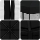 Gazebo da giardino con pareti laterali 3 x 3 m Nero