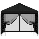 Gazebo da giardino con pareti laterali 3 x 3 m Nero