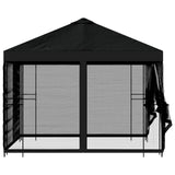 Gazebo da giardino con pareti laterali 3 x 3 m Nero