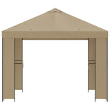 Gazebo 3 x 3 m Beige Poliestere e Acciaio 190 gsm