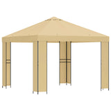 Gazebo 3 x 3 m Crema Poliestere e Acciaio 190 gsm