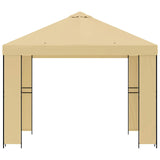 Gazebo 3 x 3 m Crema Poliestere e Acciaio 190 gsm