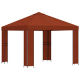 Gazebo 3 x 3 m Terracotta Poliestere e Acciaio 190 gsm